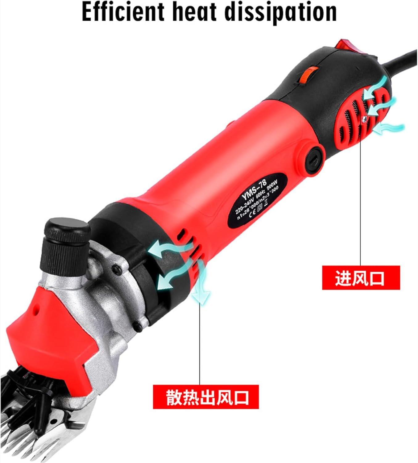 900W Sheep Shears, Professional Electric Sheep Shearing Clippers, 6 Speed Heavy Duty, Farm Livestock Grooming Kit for Thick Coat Animals