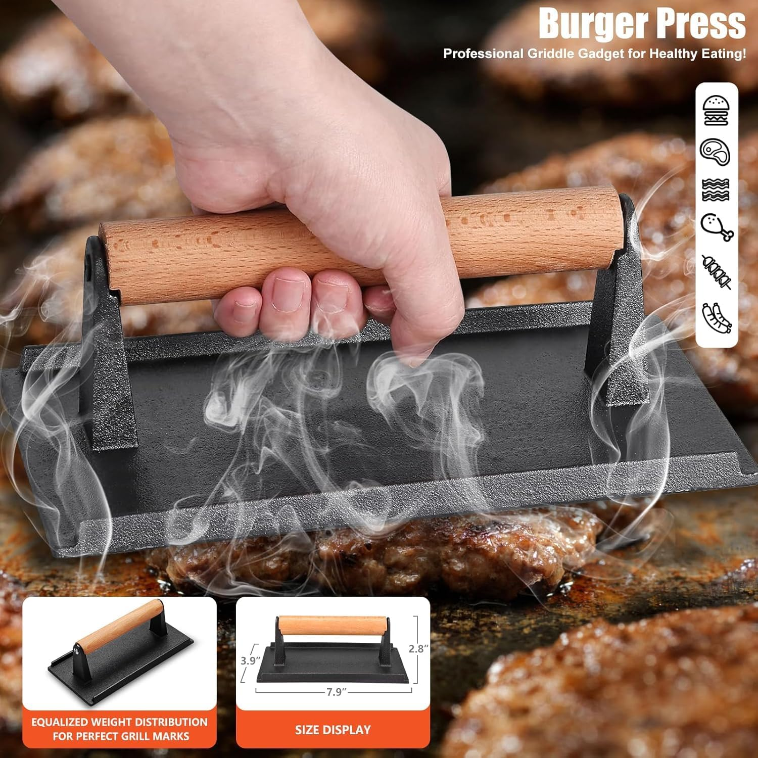 Dxzephious 42Pcs Griddle Accessories Kit, Flat Top Grill Spatula Set with Enlarged Spatulas, Melting Dome and Burger Press, Professional Hibachi Tools Gifts for Outdoor BBQ image number 4