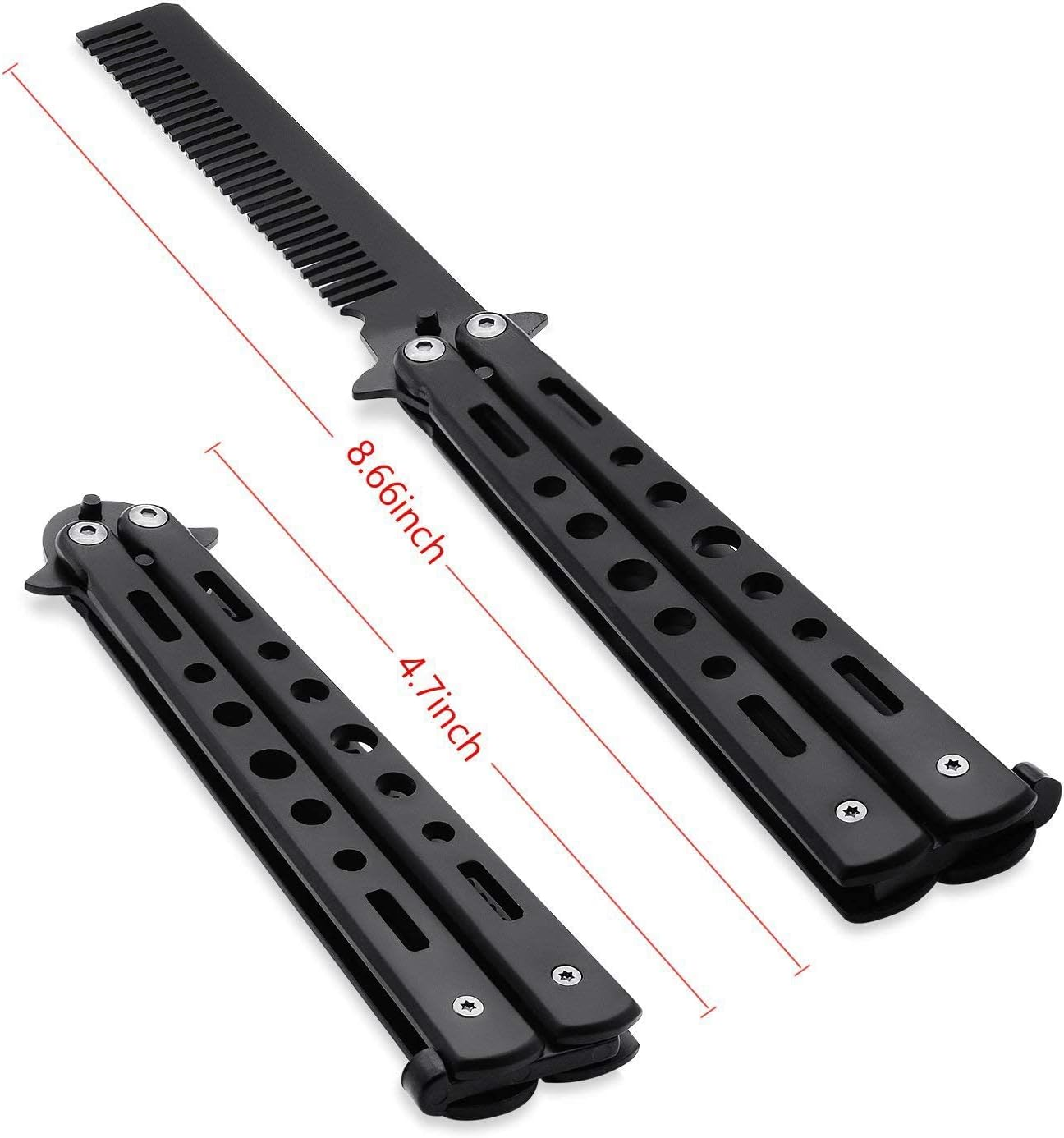 Practice Butterfly Comb, Professional Training Comb, Metal Folding Practice Tool, Portable and Multifunctional, Hair Styling Tools for Sport Outdoor Use image number 3