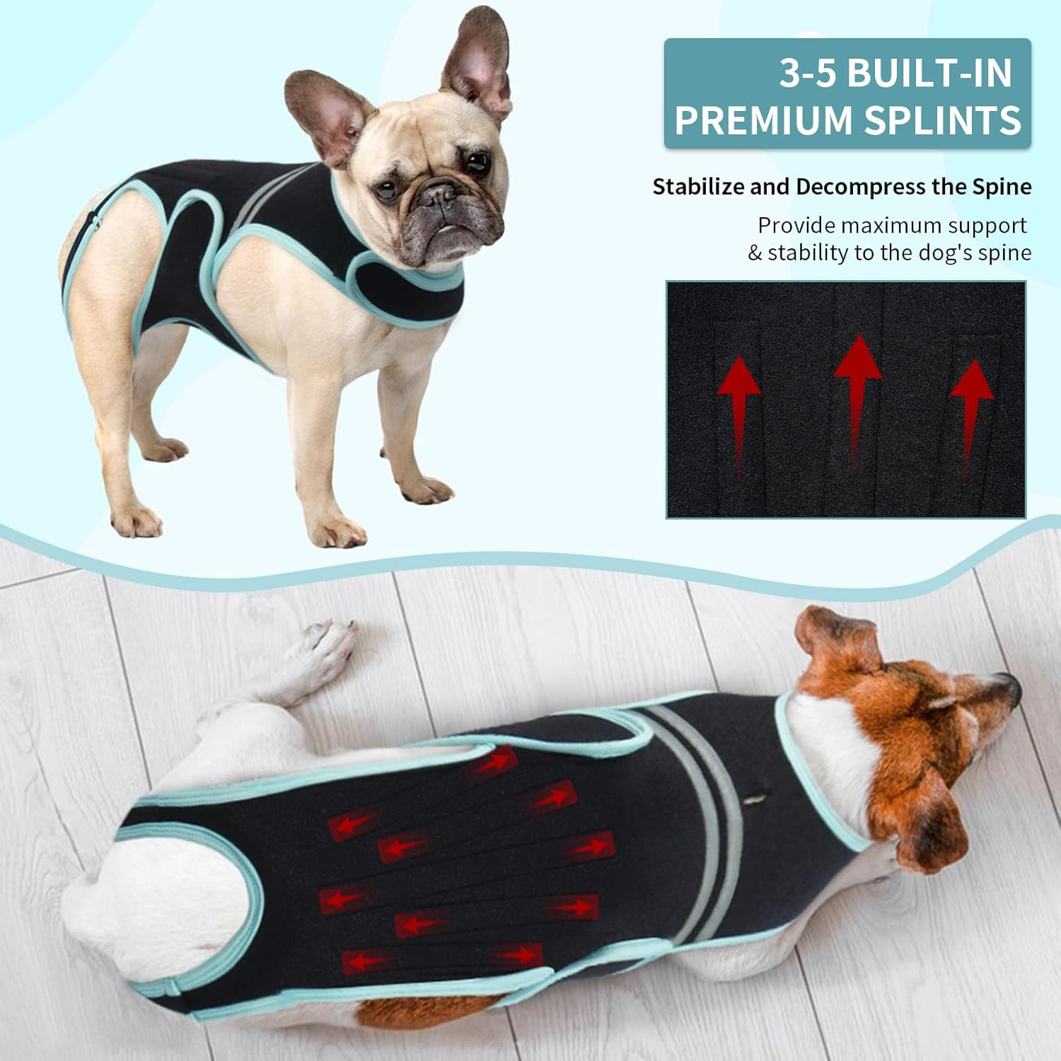 PUMYPOREITY Back Bandage for Dogs, Arthritis for Relieving Back Pain, Schian Surgical Recovery and Rehabilitation (XL) image number 3
