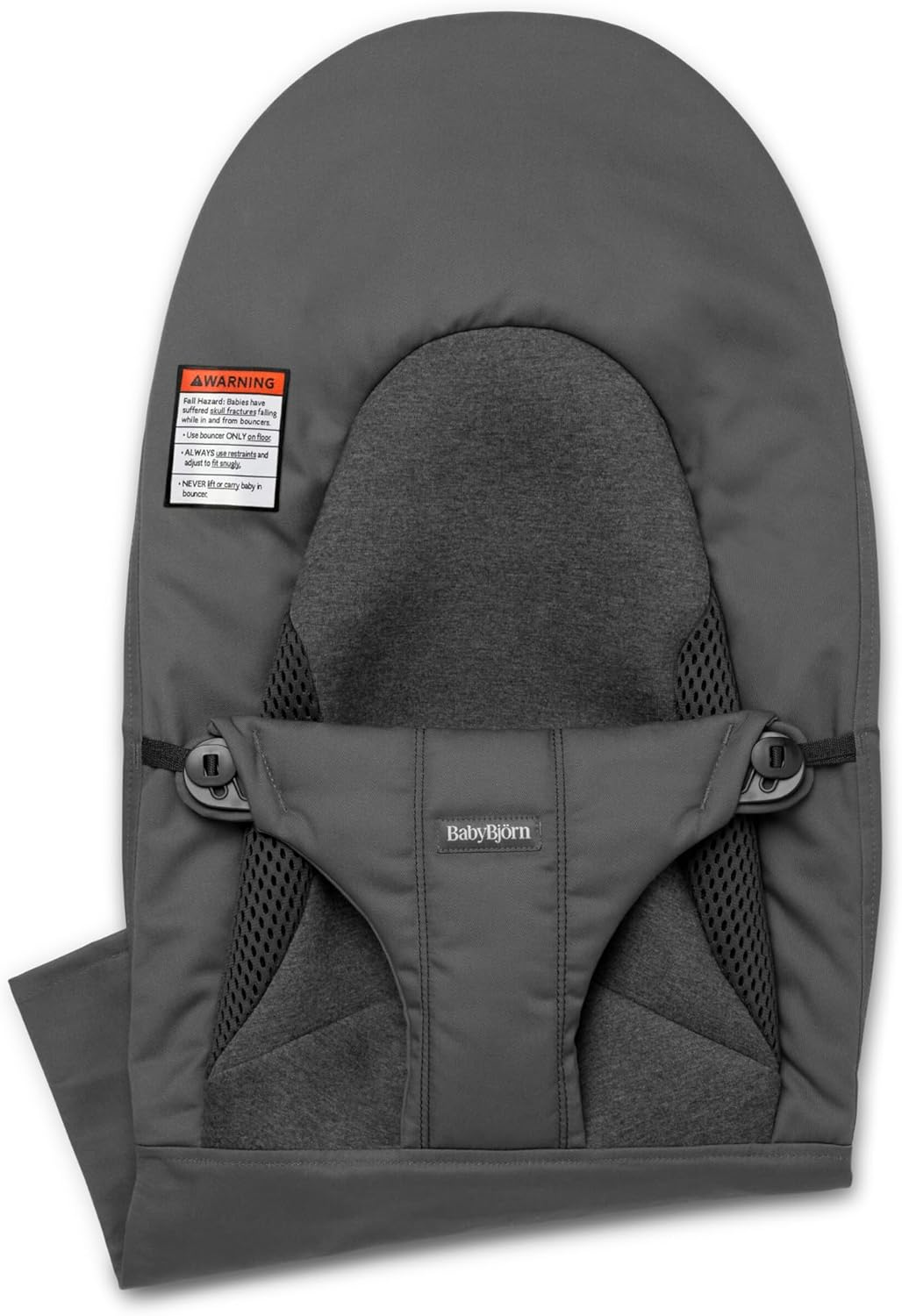 Babybj&ouml;rn Fabric Seat for Bouncer, Dark Gray, Woven/Jersey, Tri-Fabric | Spare Bouncer Seat Cover, Machine Washable, Oeko-Tex Certified
