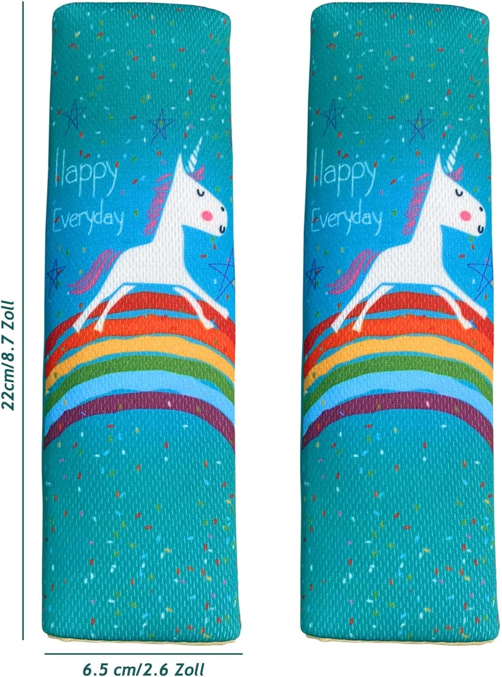 Pack of 2 Seat Belt Pads, Children, Children'S Car Seat Belt Pads, Seat Belt Pads with Dinosaur Motif, Cartoon Printed Shoulder Pads, Soft and Comfortable Car Shoulder Pads (Unicorn) image number 4