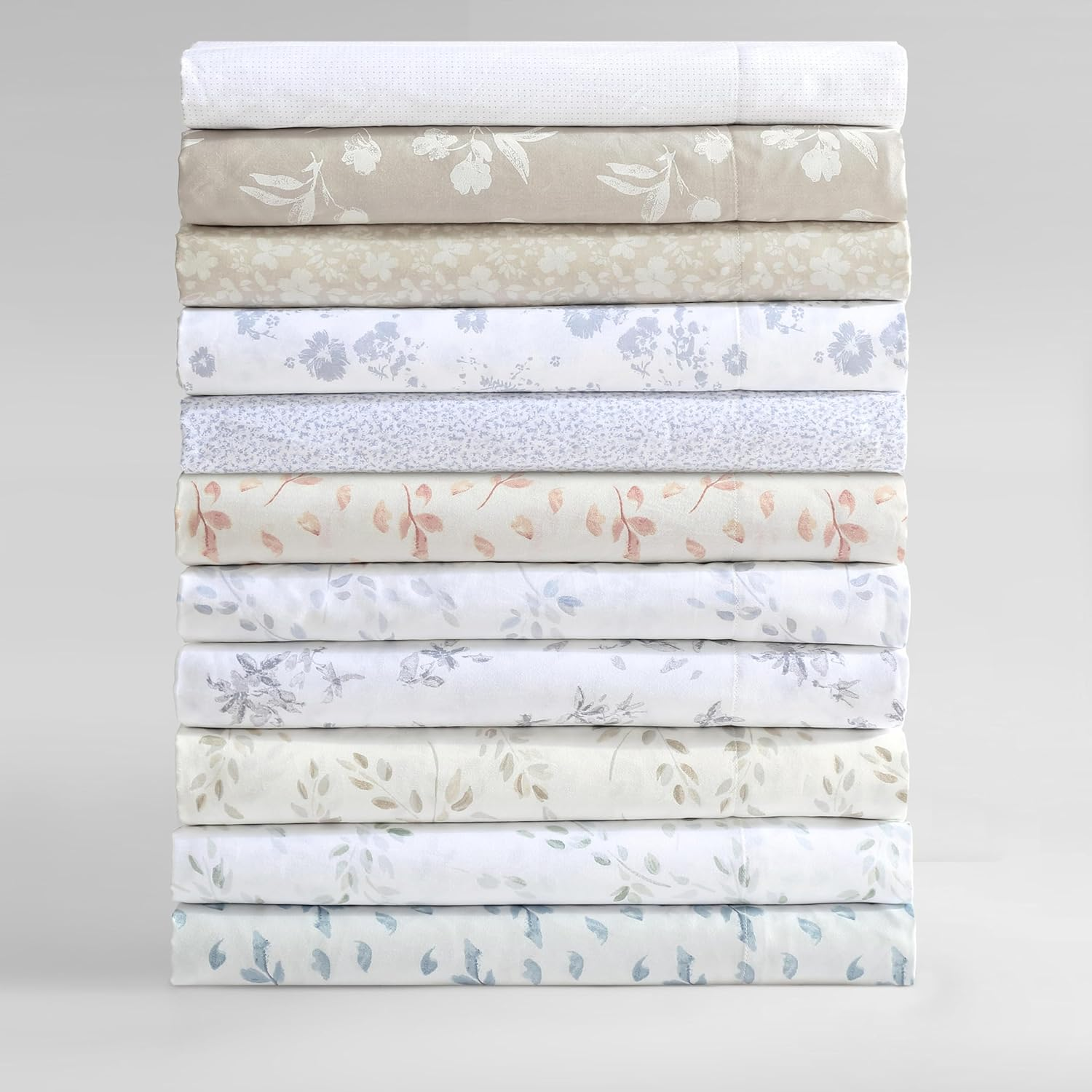 Calvin Klein - Queen Sheet Set, Cotton Sateen Bedding Set, Luxuriously Soft Home Decor (Airy Botanical Blue, Queen) image number 6