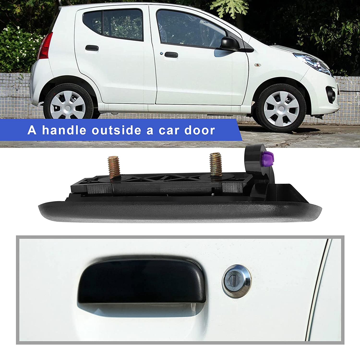 SING F LTD 2Pcs Car Front and Rear Outer Door Handle Knob Replacement Compatible with Suzuki A-Star 2008-2014 Car Exterior Door Handle Black