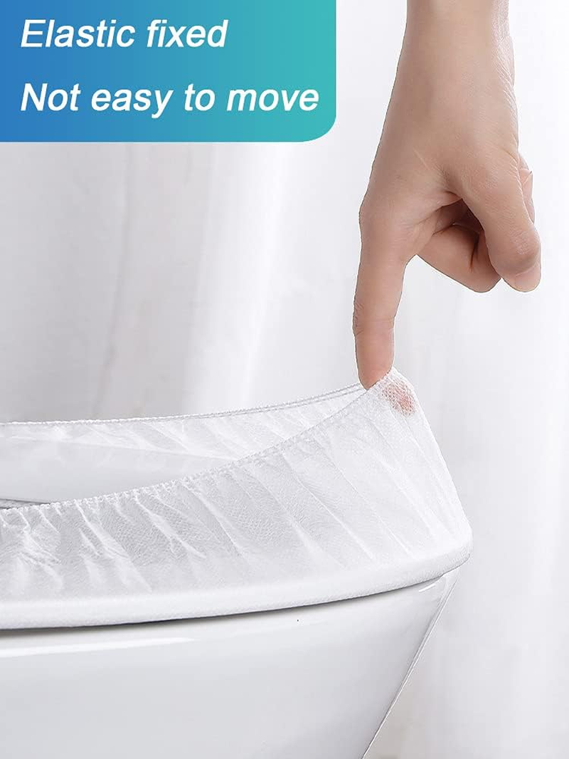 20 Pack Toilet Seat Cover Plastic Waterproof Potty Seat Covers Non Slip Individually Wrapped for Kids Travel Potty Training Nonslip Toilet Covers Disposable for Travel and Public Restrooms&hellip; image number 3