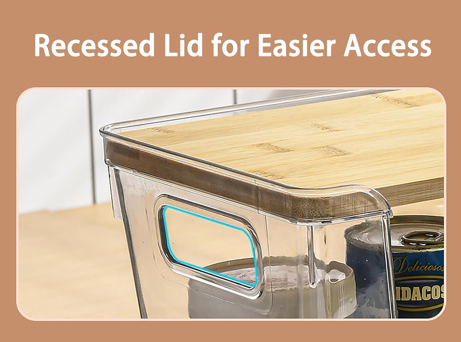 FORYUSE 2 Pack Clear Stackable Storage Containers Acrylic Open Front Storage Bins with Lid Handle for Kitchen Organiser Trash Bag Holder Dispenser image number 3