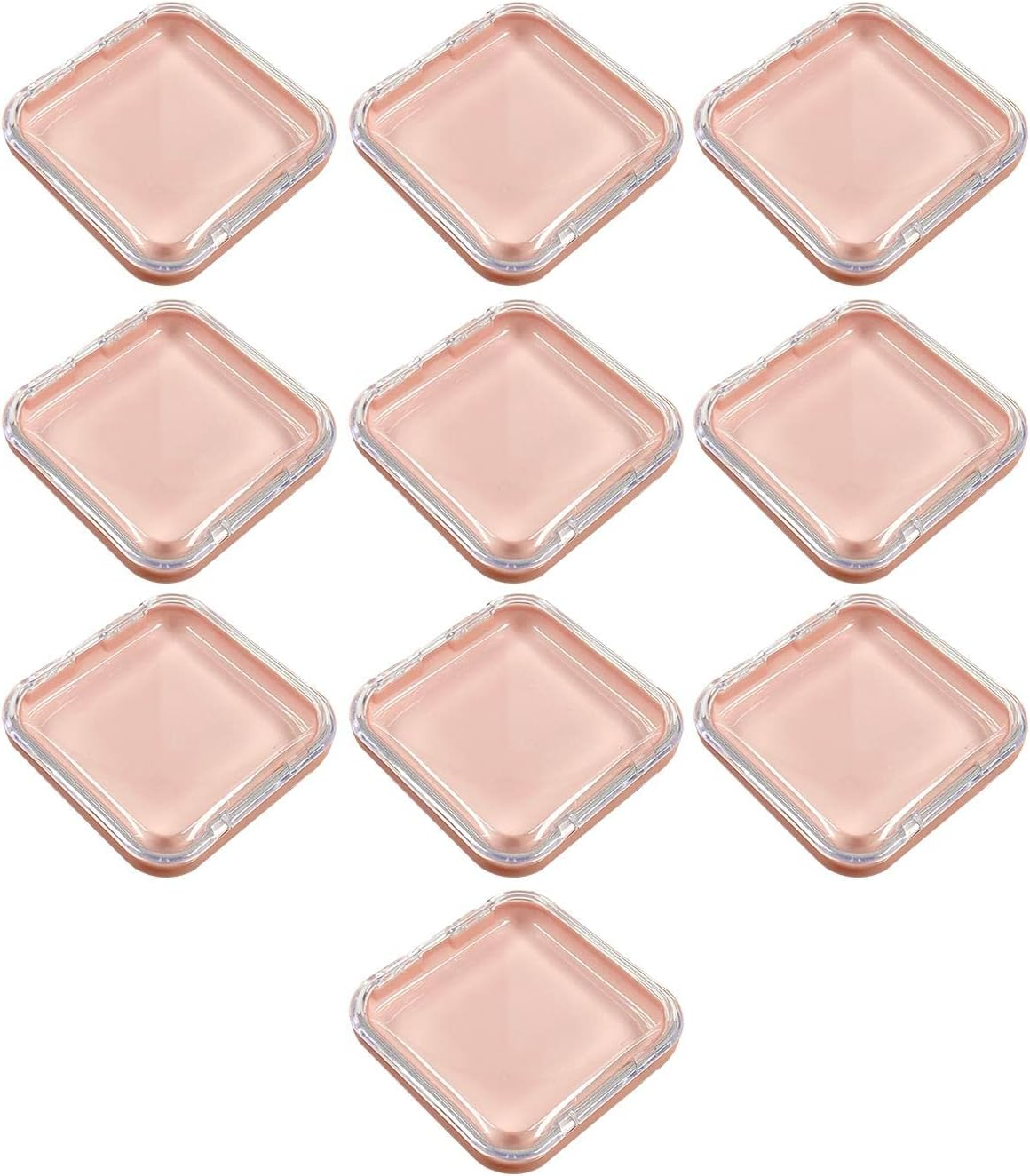 Koolsoo 10X Press on Nail Storage Box Artificial Nail Display Organizer Square Compact Empty Mini False Nail Packaging Box for Nail Salon Home Use, Clear