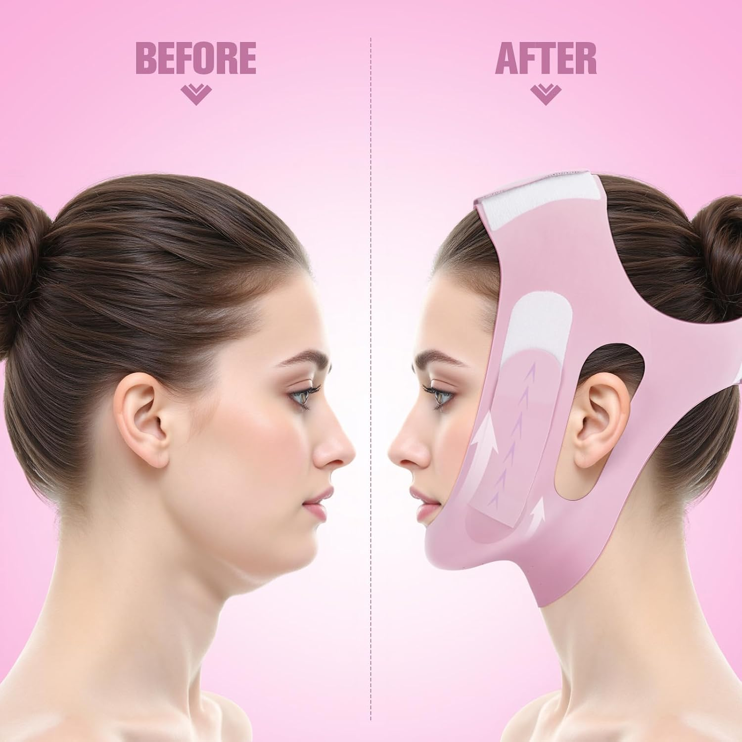 Jenchrysm Chin Strap for Sleeping - Jawline Shaper with 3D Design & Graphene Material,Double Chin Reducer to Prevent Sagging & Shape Vline Face - Double Chin Eliminator - Gifts for Women image number 5