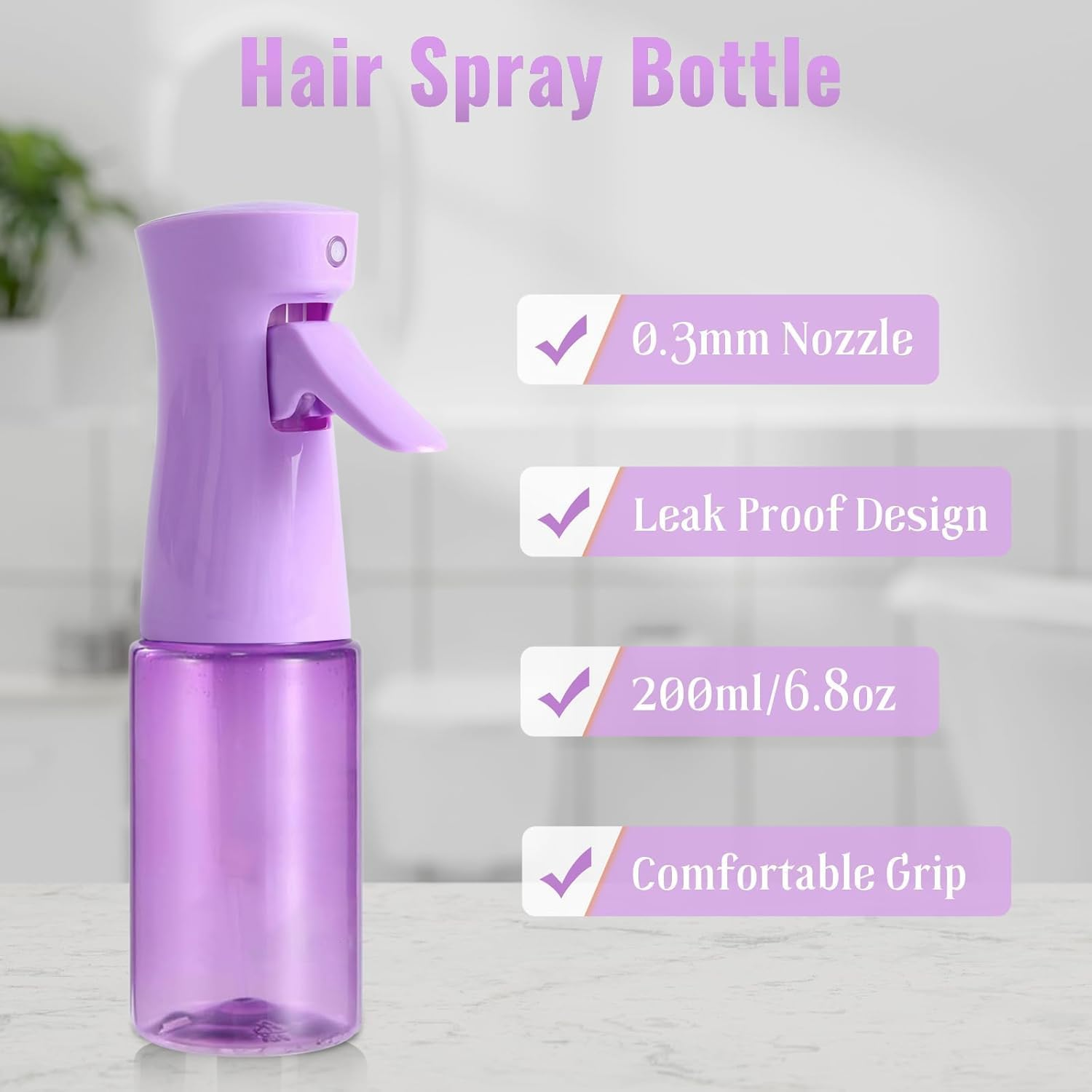 4Pcs Detangling Brush Set for Women - Detangler Hair Brush for Wet or Dry Straight, Spray Bottle with Hair 9 Row Styling Brush