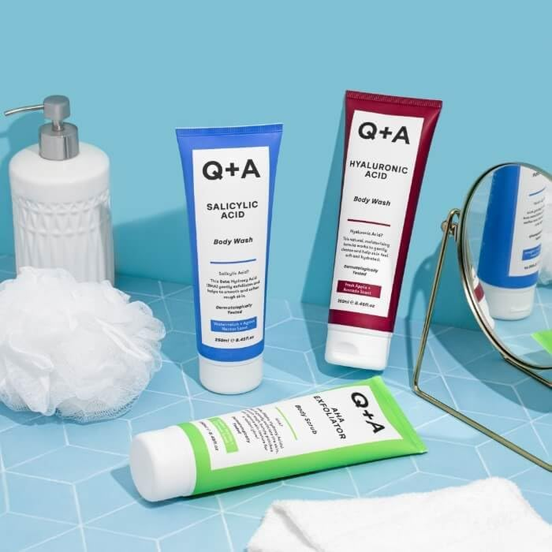 Q+A AHA Exfoliator Body Scrub for Rejuvenating Body Care, a Blend of Aha&rsquo;S Lactic Acid and Glycolic Acid Combined with Exfoliants, Improves Skin Texture and Promotes Soft and Supple Skin, 250Ml image number 3