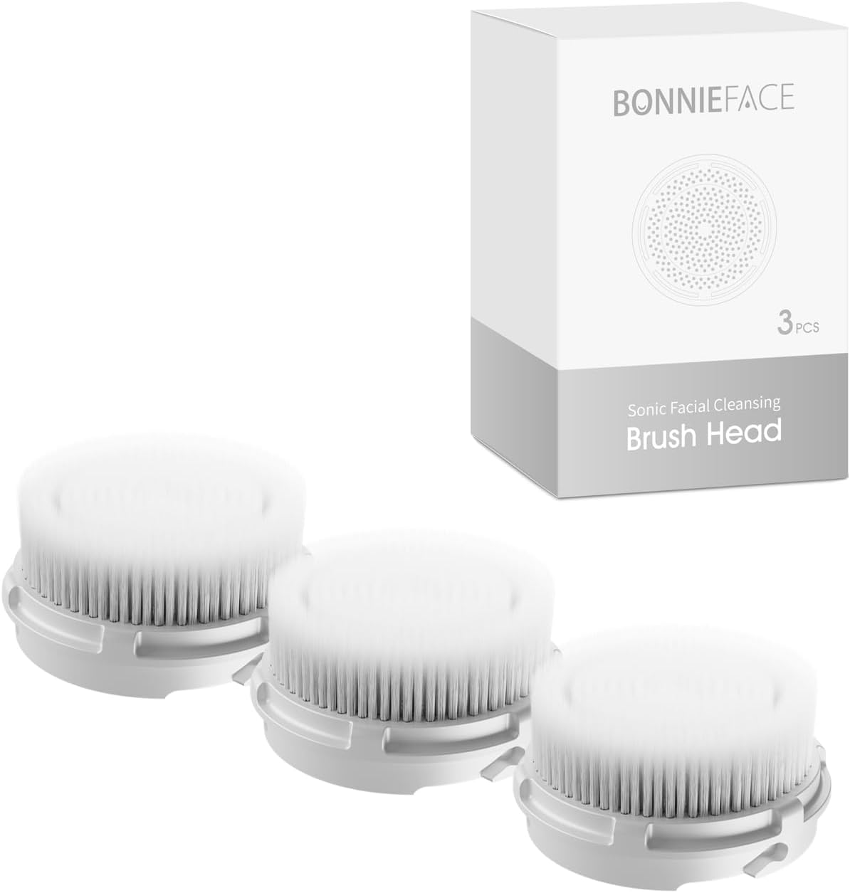 BONNIEFACE BF-1119 Sonic Facial Cleansing Brush Heads, Face Cleansing Brush Head Replacement - Luxurious Soft Bristle and Professional Dupont Bristle Options, Pack of 3 (Professional Dupont Bristle) image number 5