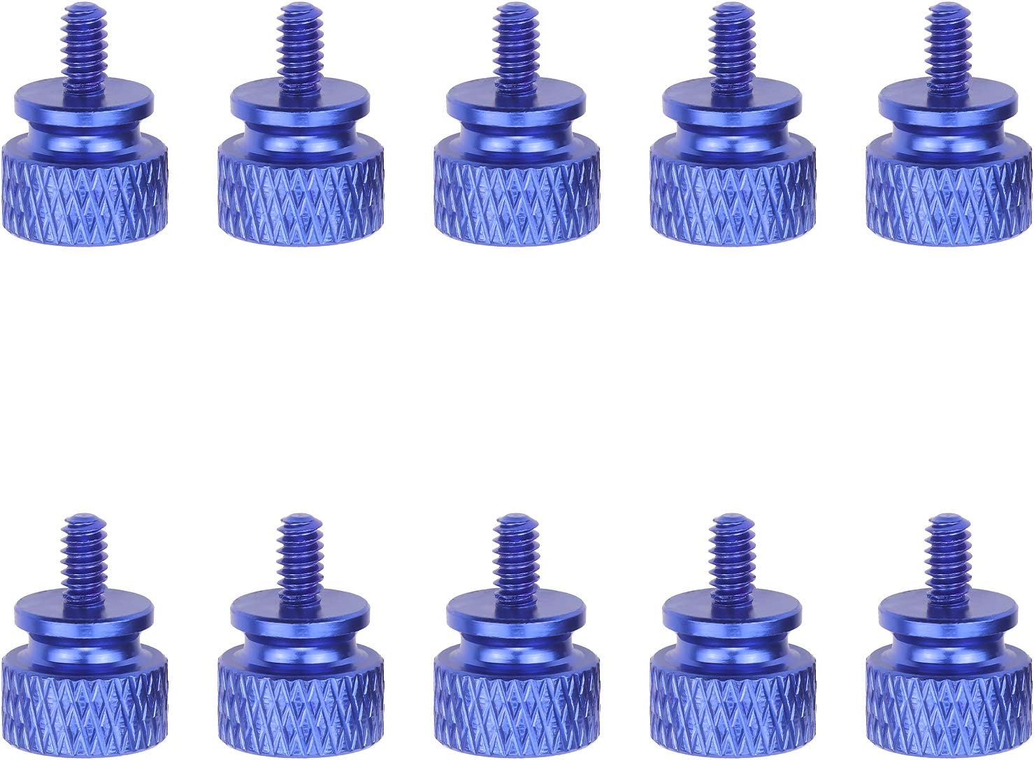 6#-32 Anodized Aluminum Thumbscrews, Computer Case Thumbscrews, Thumb Screws, Black, 10 PCS