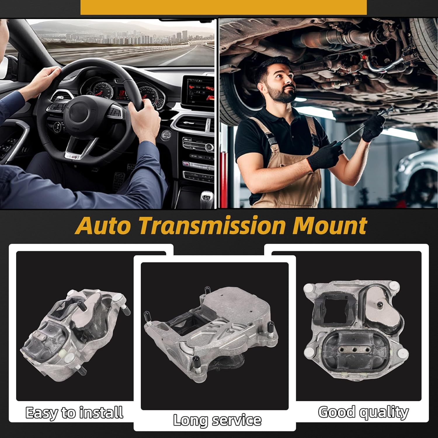 Automatic Transmission Mount Fit for Audi A6 A7 Quattro RS7 2012-2018, Auto Trans Mount Repalcement OE# 4G0399153A, 4M0399153AA, 4G0-399-153-A, 4M0399153Q, 4G0399153S, 4G0399153T image number 4