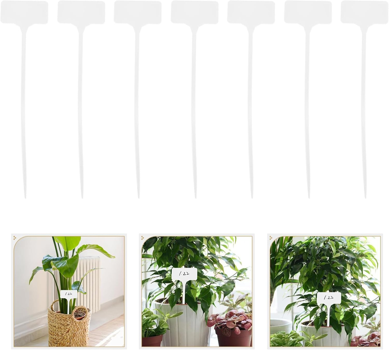 SUPVOX 50Pcs Shape Plant Labels Reusable Garden Markers Double-Sided Writable Tags for Plant Identification and Gardening Tools for Home and Garden Use image number 6