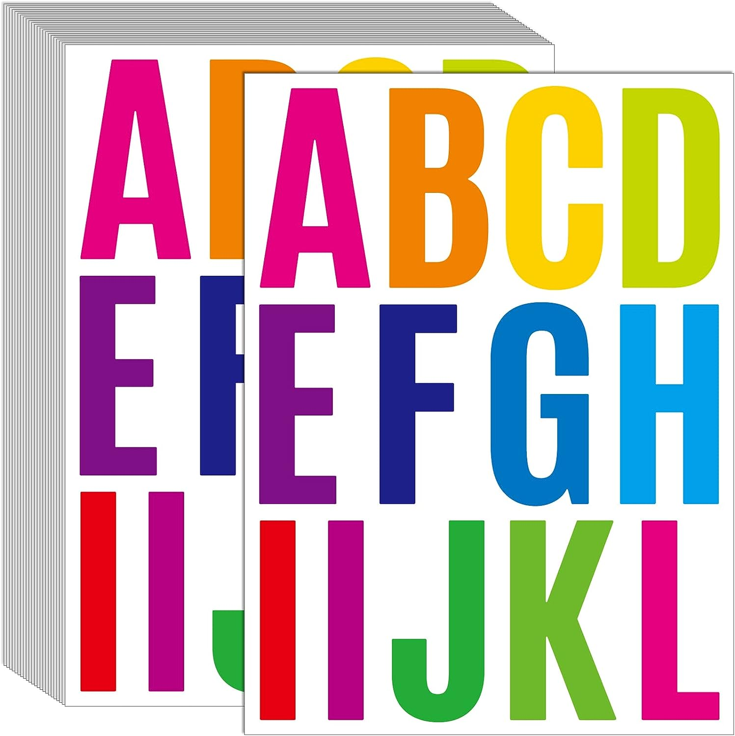 Waynoda 24 Sheets 2 Inch Self Adhesive Letters Stick on Vinyl Letters Capital Letter Stickers Alphabet Sticker Letter Number for Outdoor Sign Poster Mailboxes Crafts(White), Transparent,White