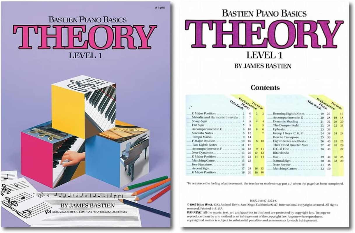 Bastien Piano Basics Level 1 Learning Set by Bastien - Lesson, Theory, Performance, Technique & Artistry Books & Juliet Music Piano Keys 88/61/54/49 Full Set Removable Sticker image number 3