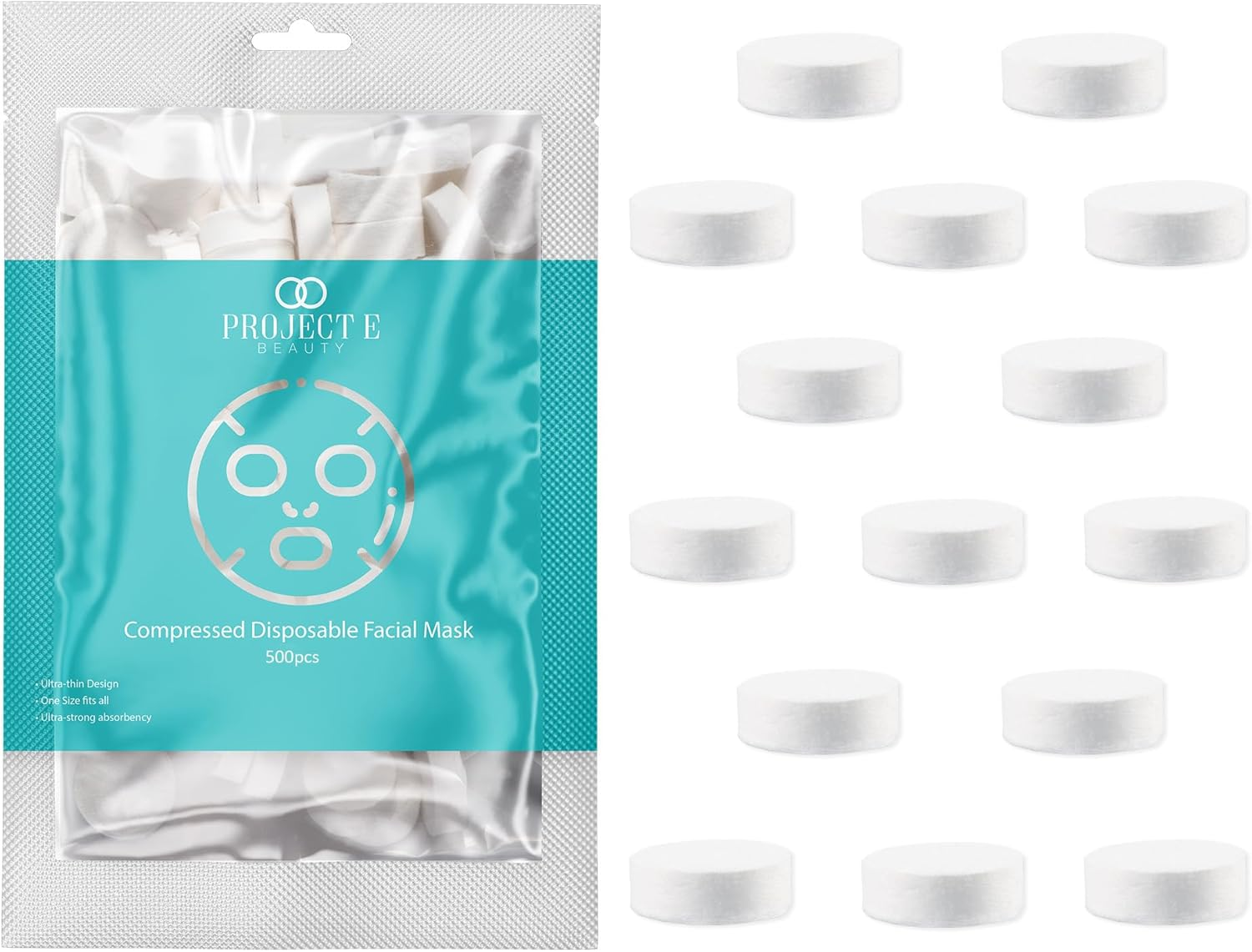 1000Pcs Disposable DIY Non-Woven Eye Mask Paper by Project E Beauty | DIY Cotton Eye Care Mask | for Skincare & Spa Salon Use | Cosmetic Facial Paper for Toner, Serum, or Lotion