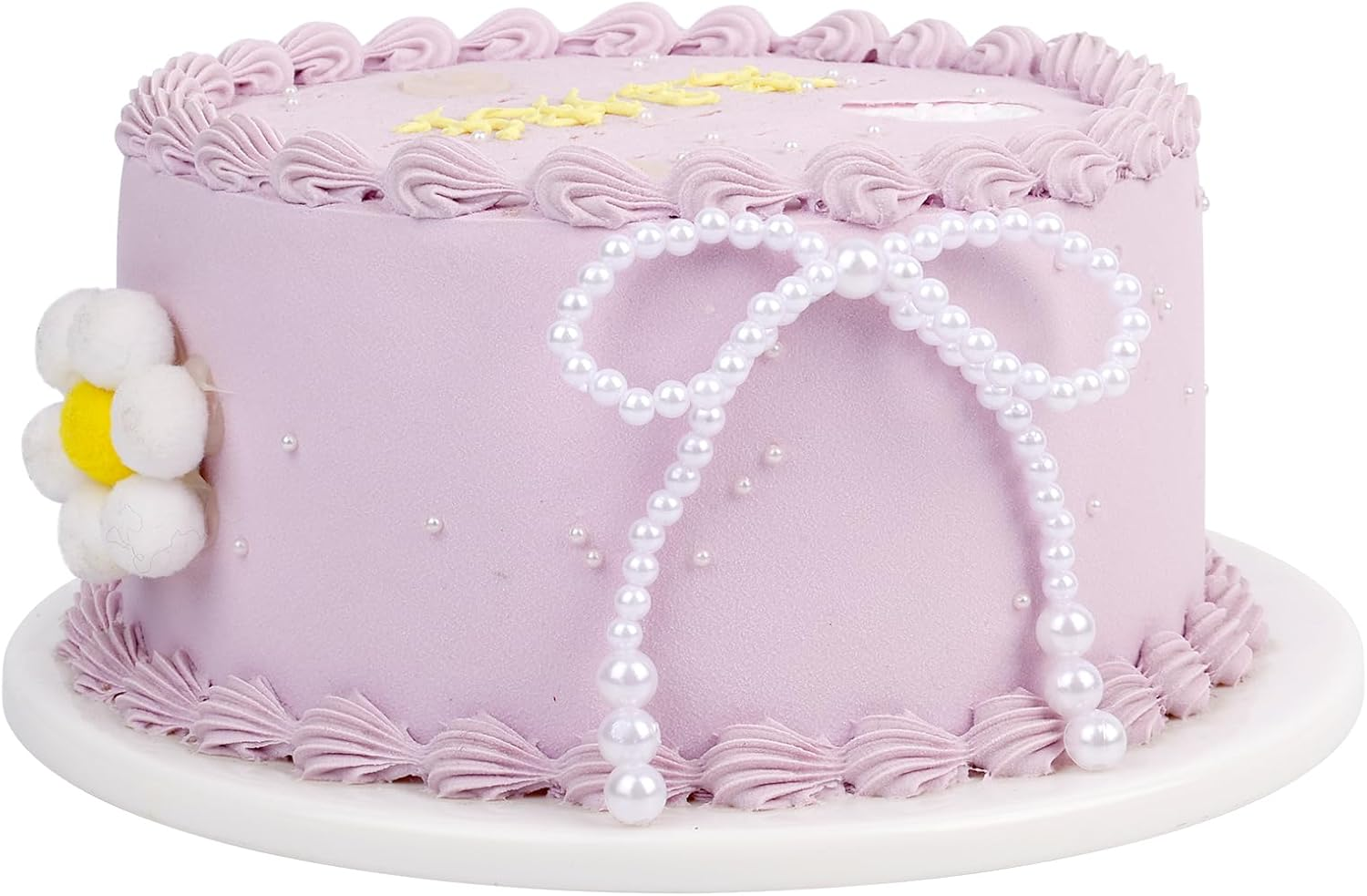 10 Pcs Bow Cake Toppers, White Imitation Pearl Bow Cake Decoration Bow Birthday Cake Decoration for Wedding Bridal Shower Birthday Party Cake Decoration Supplies image number 3