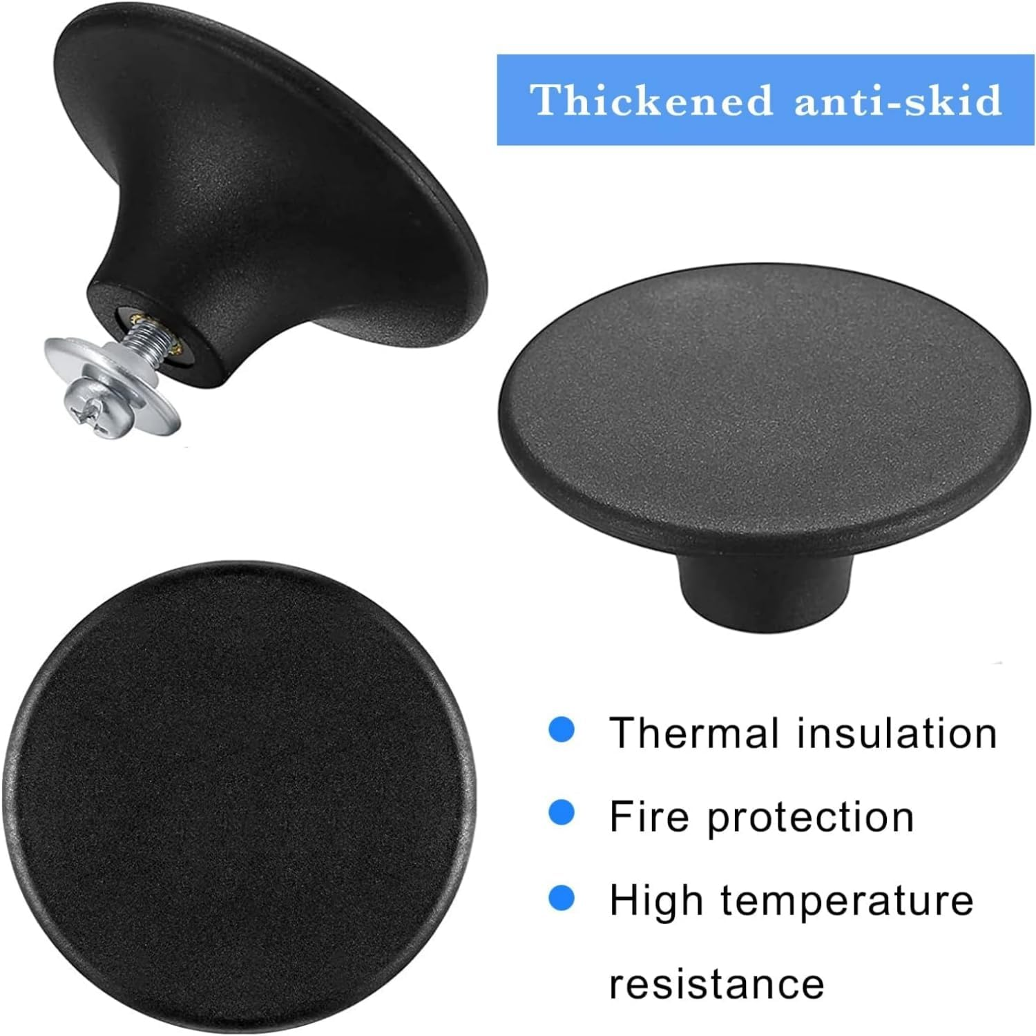 MEZOKUCEL 8 Pcs Universal Pot Lid Knobs, Pot Lid Replacement Knob Replacement, Kitchen Cookware Knob, Circular Handgrip with Screw for Heat Resistant, Frying Pan, Slow Cookers Lid Knobs (8) image number 3