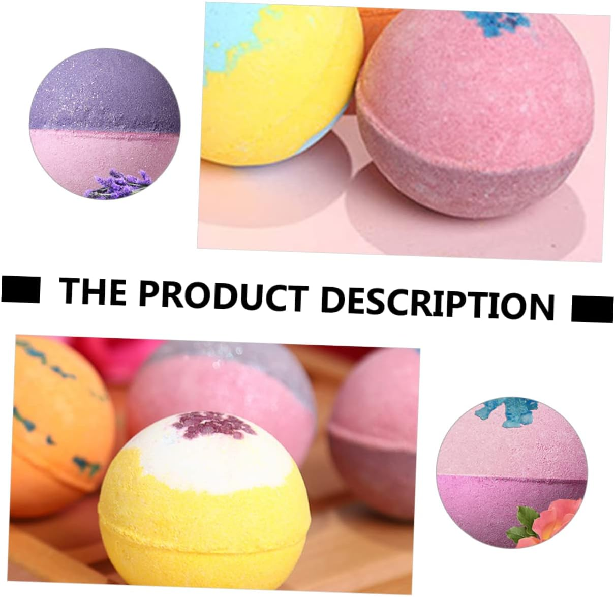 FOMIYES 6Pcs Two-Tone Natural Bath Balls for Spa Relaxation Adorable Bath Salt Balls Lemon Grapefruit Sweet and Soothing Skin Care Experience