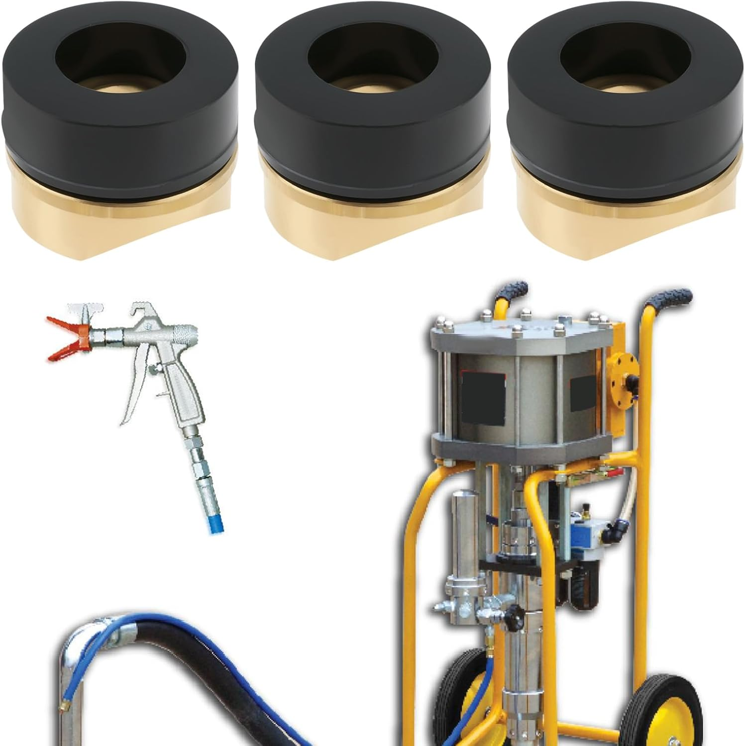 Ecsing 10PCS Brass Seal Sprayer Tip Gaskets 11X8.2Mm for Airless Paint Sprayer Nozzle Seal image number 3