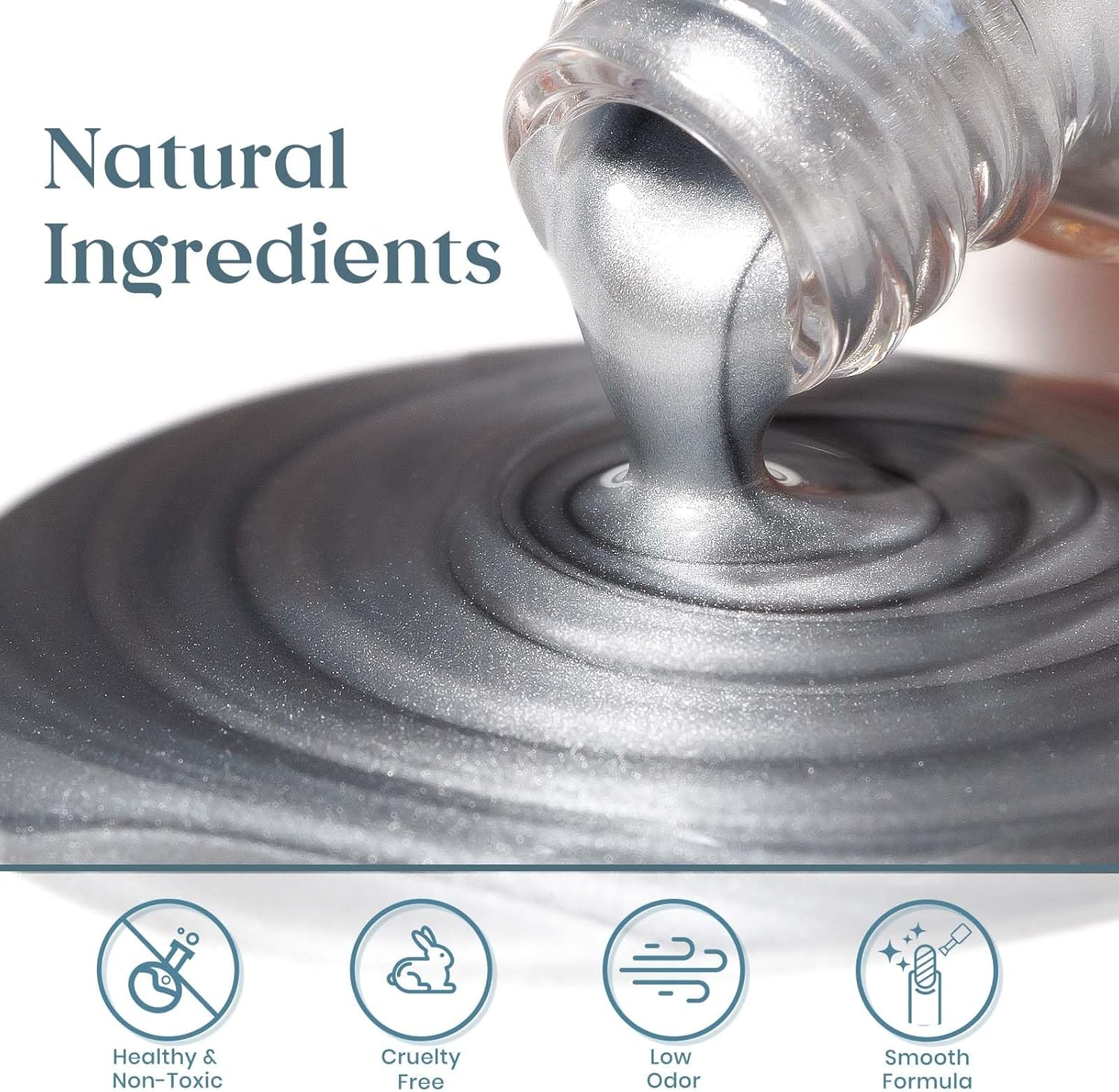 MIZHSE Silver Chrome Nail Polish, Quick Dry Metallic Nail Polish, Quick Dry Mirror Chrome Nail Lacquer Bright Color Oil-Based Nail Art Manicure Home DIY - Green Nail Polish image number 2