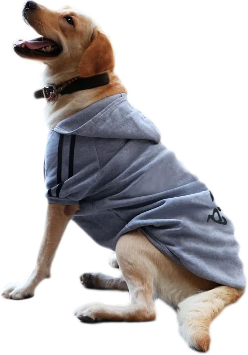 EASTLION Large Dog Warm Hoodies Coat Clothes Sweater Pet Puppy T Shirt,Grey 3XL image number 3
