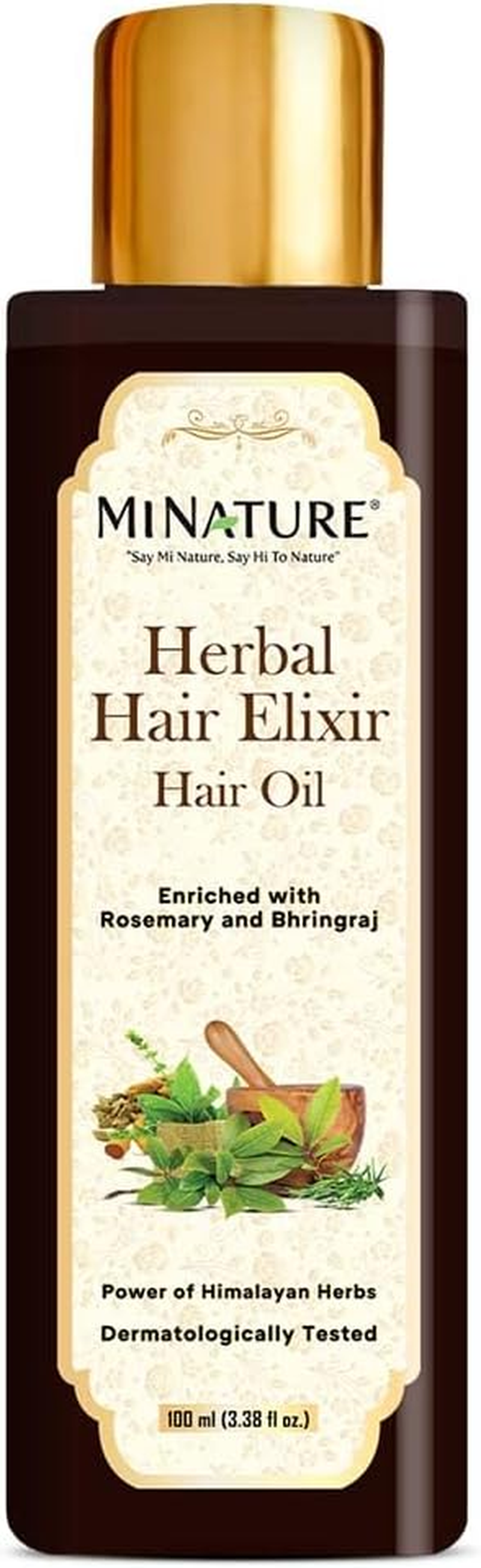 Mi Nature Elixir Oil | Power of Himalayan Herbs | Enriched with Rosemary, Brahmi, Bhringaraj Fenugreek | Dermatologically Tested |100Ml (3.38 Fl Oz) image number 6