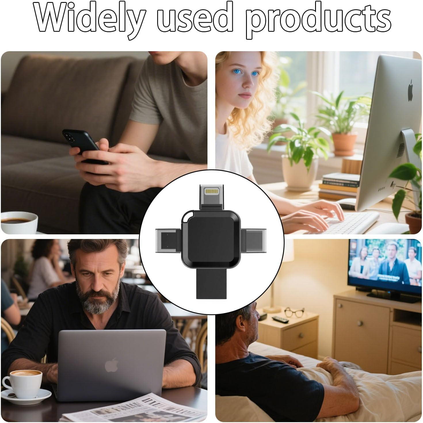 Phone Photo Stick，4-In-1 512G USB Flash Drives, High-Speed Phone Flash Drive for Ios/Android/Pc/Ipad/More Devices,For Photo and Video Transfer Storage Backup image number 1