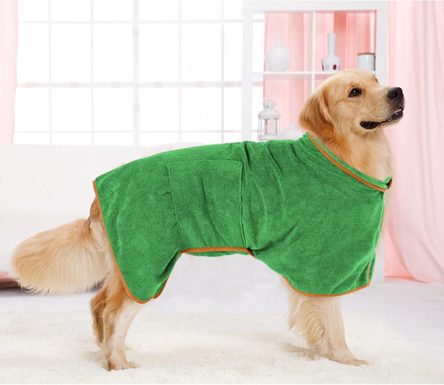 Drying Dog Coat, Dog Pet Bathrobe Towel, Absorbent Dog Drying Coat, Quick Drying Bath Towel, Dog Towel for Drying Medium Large Dogs
