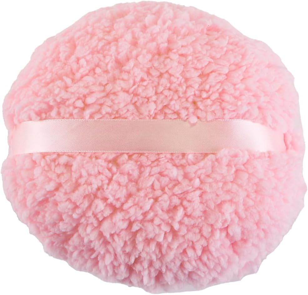 Enwye Large Plush Powder Puff 150-75Mm Pink Lambswool Cotton Dry Powder Tool image number 5