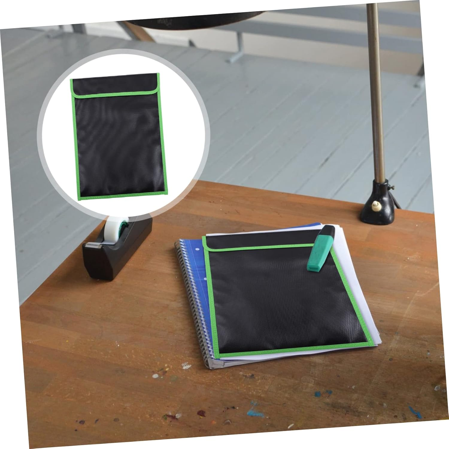 GRIRIW Fireproof File Bag Waterproof Pouch 37.5X28.5Cm Black Explosionproof Document Storage Bag for Battery Protection and Important Paper Safe image number 1