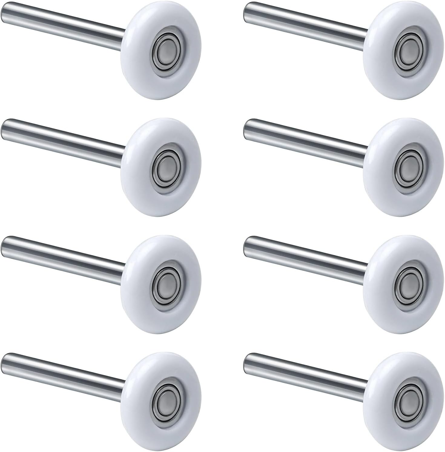 Snokay 8 PCS 1.8"/4.6 CM Nylon Garage Door Rollers with Stem, Durable Replacement for Smooth and Quiet Operation, Fits Sliding & Double Door Tracks, for Residential and Commercial Garage Doors