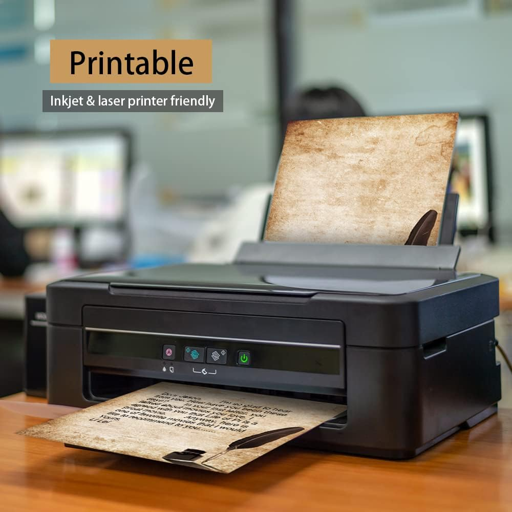 Paper Master Vintage Stationary Set, Old Fashion Letter Writing Stationary Paper and Envelopes Set, 48 Sheets Feather Stationery Set with 24 Envelopes, 8.5X11 Inch image number 3