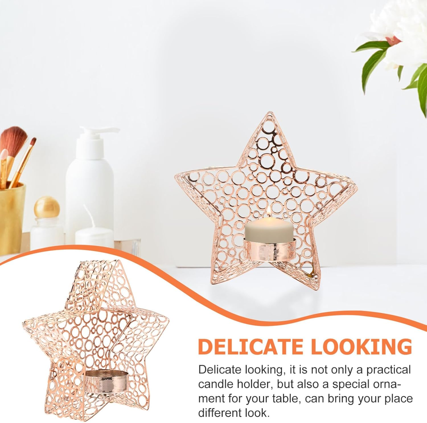 SUPVOX Tealight Candle Stand Portable Desktop Candlesticks Home Decor for Holiday Dinner Party image number 1