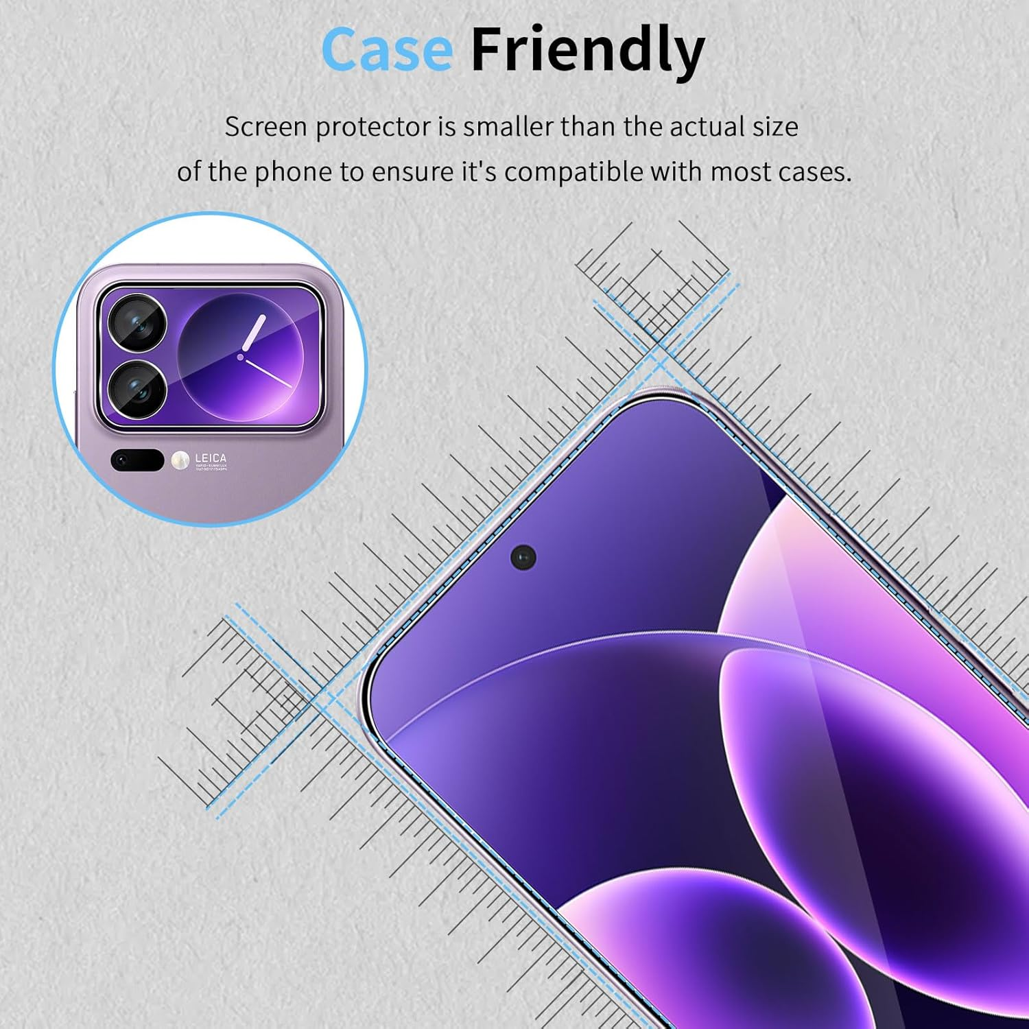 Hidwee Screen Protector Compatible with Xiaomi 17 Pro 5G for Tempered Glass, Pack of 2 9H Hardness External Protective Glass + 2 Soft TPU Inner Screen Protectors + 2 Pieces Camera Protection, Full