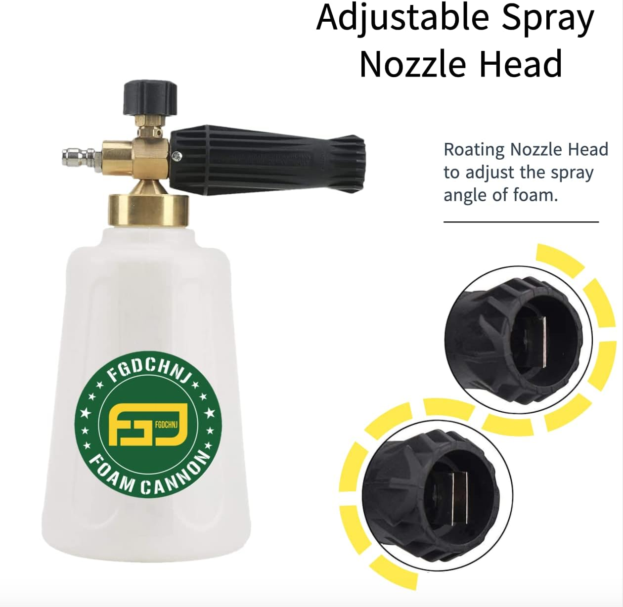 FGDCHNJ Pressure Washer Foam Cannon for Car Wash, Snow Foam Lance, 1/4&rdquo; Quick Connect, 1.5L Big Bottle, 3600 PSI Heavy Duty image number 1