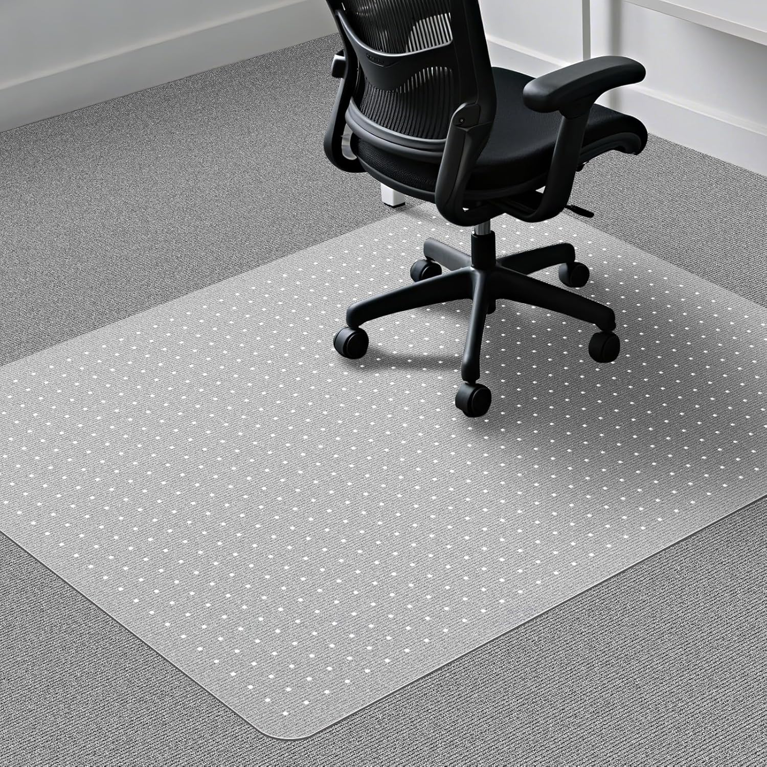 Office Chair Mat for Carpet with Grip, Computer Desk Chair Mat for Low Carpeted Floors, Super Durability PVC Carpet Protector Mat for Easy Rolling, 2Mm Extra Thick Chair Mats, Rectangle, 120X90Cm image number 6