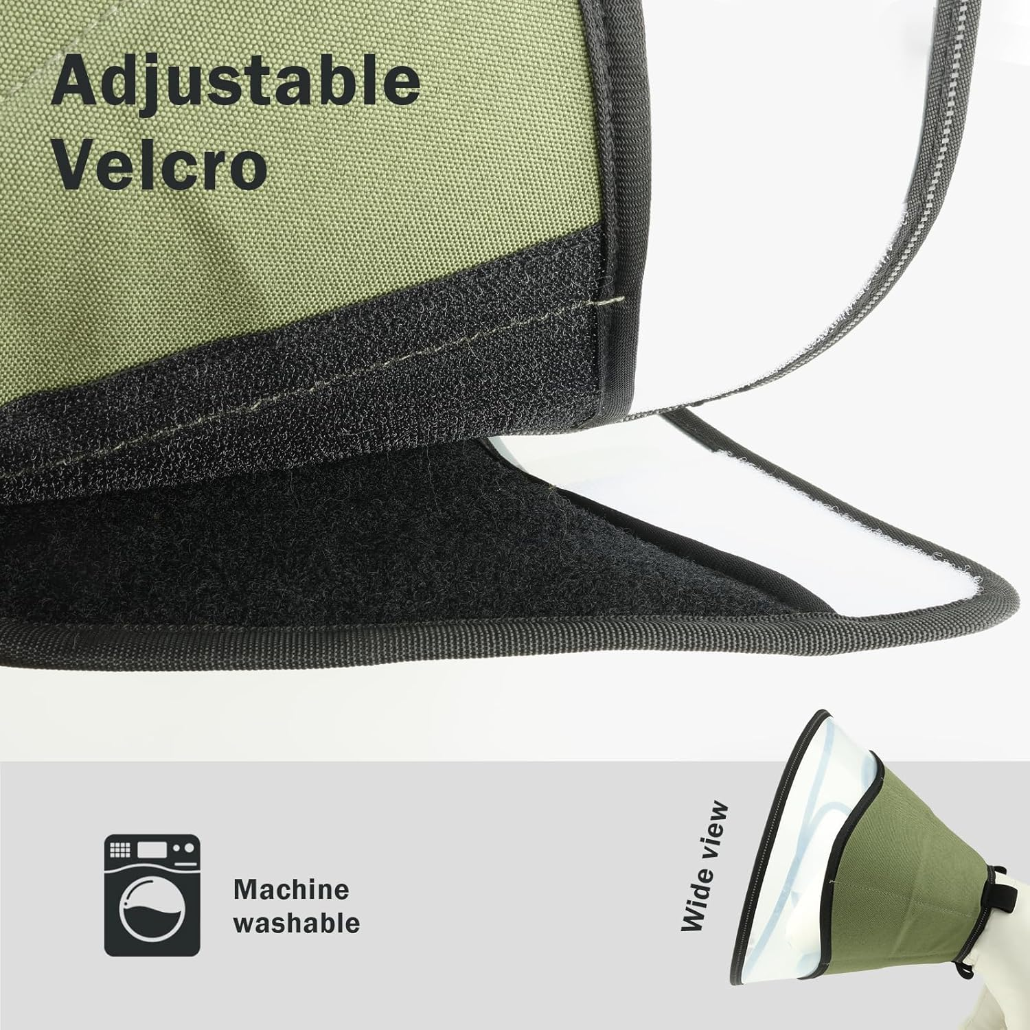 Soft Dog Cone after Surgery, Elizabethan Recovery Collar Protective and Wound Heal, Adjustable Dog E-Collars Anti-Bite Lick for Small Medium Large Pets Green (Green, M (Neck: 20-30.5Cm)) image number 2