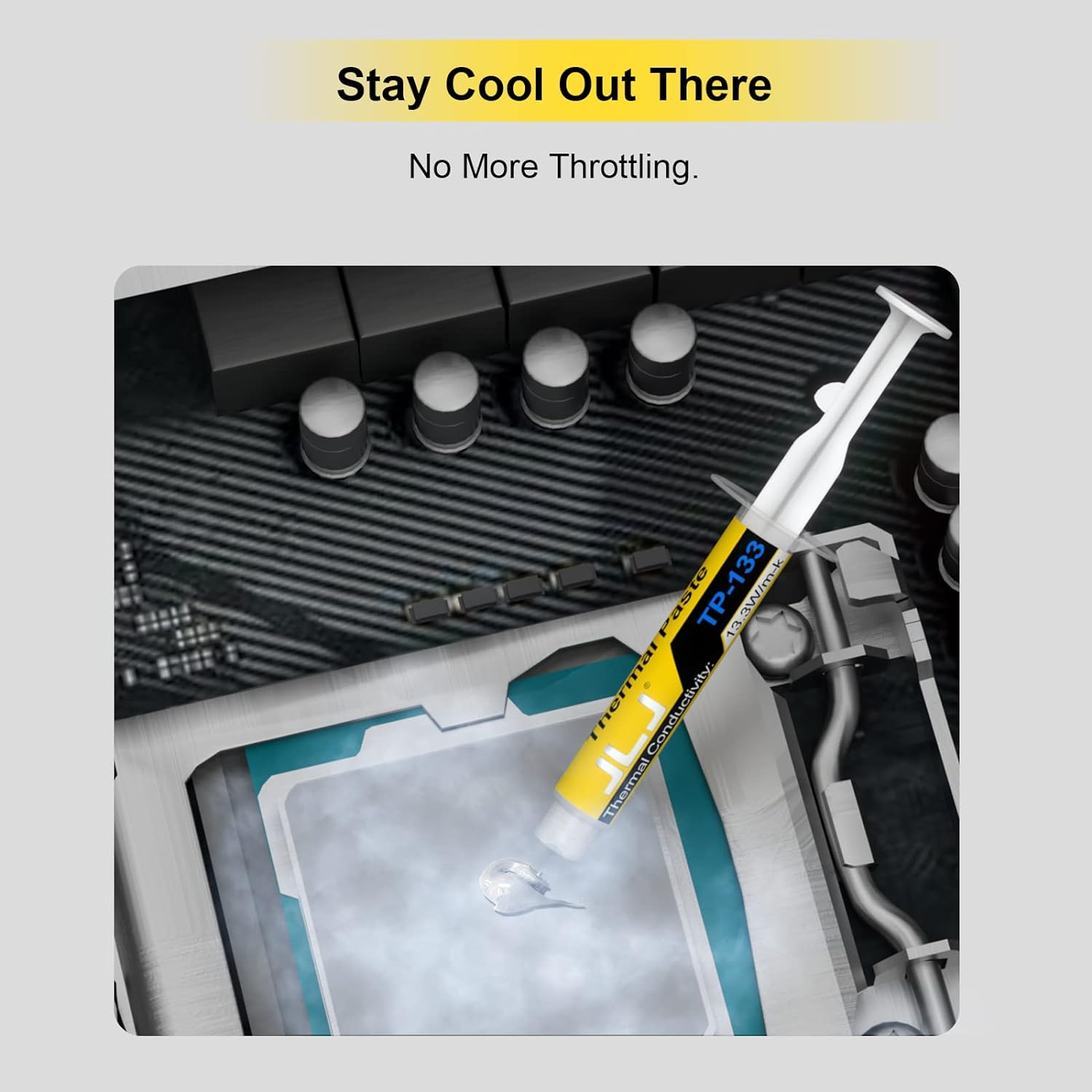 JLJ Thermal Paste, 3 Grams CPU Paste Thermal Compound Paste Heatsink for Ic/Processor/Cpu/All Coolers, 13.3W/M.K Carbon Based High Performance, Thermal Interface Material, CPU Thermal Paste image number 5