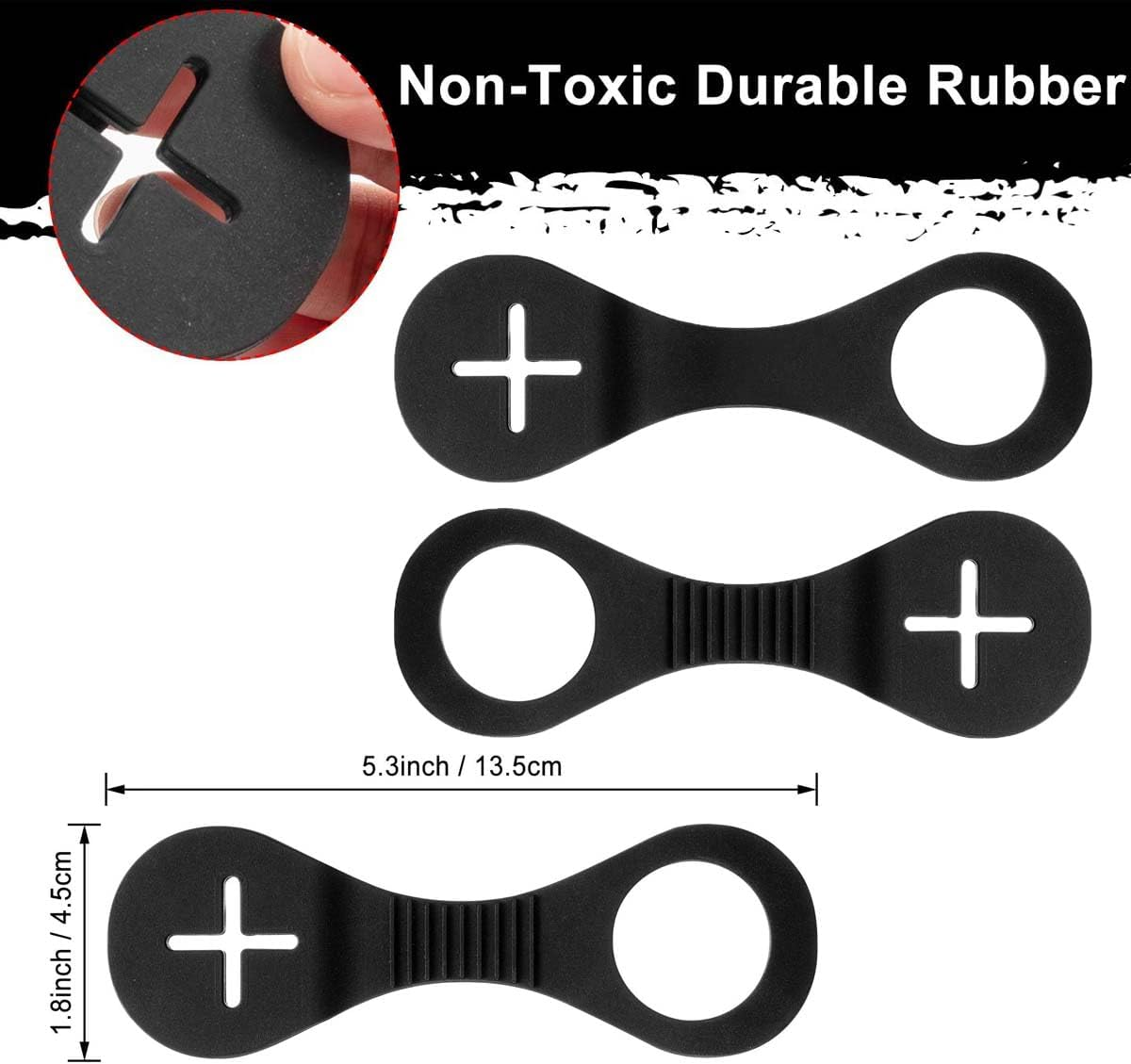 Pack of 2 Silicone Waste Bag Holders for Dog Waste Bags, Black Waste Bag Holder, Hands-Free Waste Bag Holder, Dog Lead Bag Holder image number 2