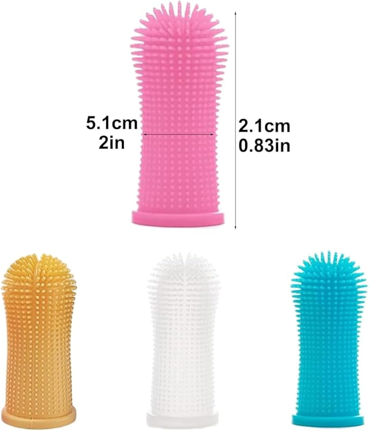 RODISHOMM 4Pcs 360&ordm; Pet Finger Toothbrush &ndash; Silicone Finger Brush for Dogs and Cats, Full Surround Bristles for Easy Dental Cleaning &ndash; Puppy Toothbrush, Cat Toothbrush, Small Pet Oral Care Tool image number 5