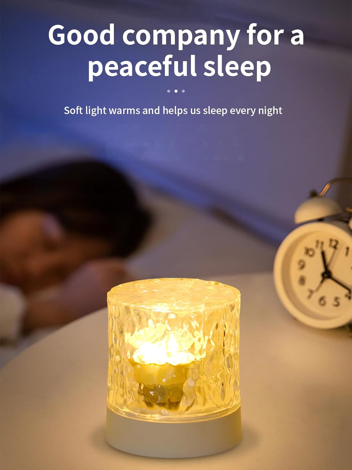 Water Ripple Lamp, Crystal Ocean Wave Lamp, 16 Colors Northern Lights Water Ripple Lamps, Projection USB Rechargeable Bedside Lamps, for Bedroom Living Room Wall Decoration Kids Room (Charging Type) - 3*Charging Type image number 3