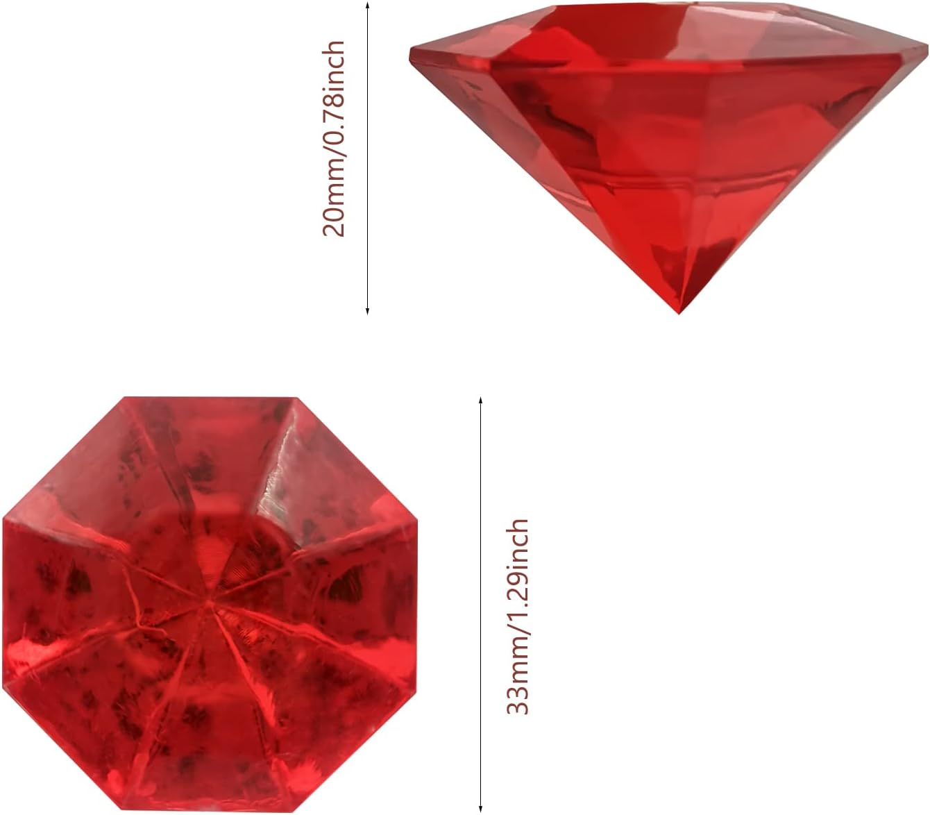 WBJKZJD 60Pcs Acrylic Diamond Gems Pirate Plastic Gems Large Acrylic Gems Jewels Bulk Treasure Chest Hunt Party Favors 25 Carat for Kids (Multicolor)