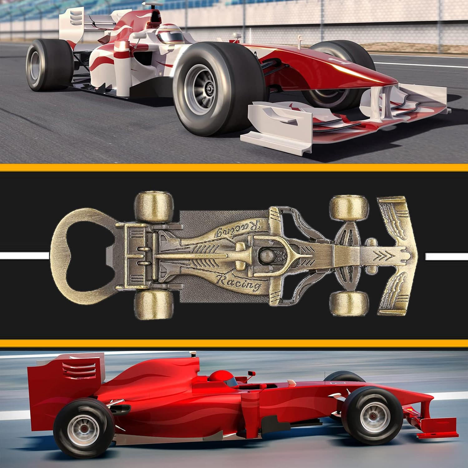 LULLEA F1 Merchandise, F1 Gifts for Men, F1 Bottle Opener, Unique Car Gifts for Him, Mechanic Gifts, Beer Gifts for Men, Bronze Gadget, Valentine'S Day Gifts, with Gift Box&Greeting Card image number 1