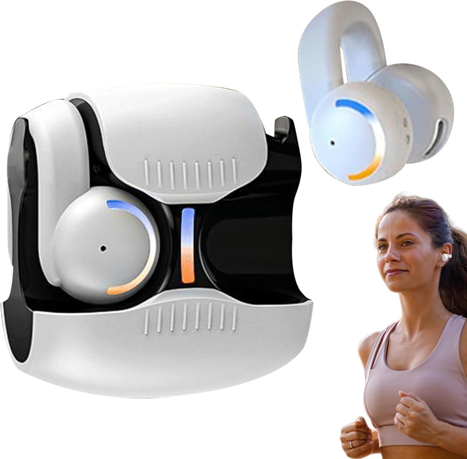 Frxib Open Ear Clip Wireless Earbuds,Clip on Headphones - Lightweight Noise Reduction Earphones Comfortable for Sports Workouts Workplace Shower Sleeping Game Outdoor image number 4