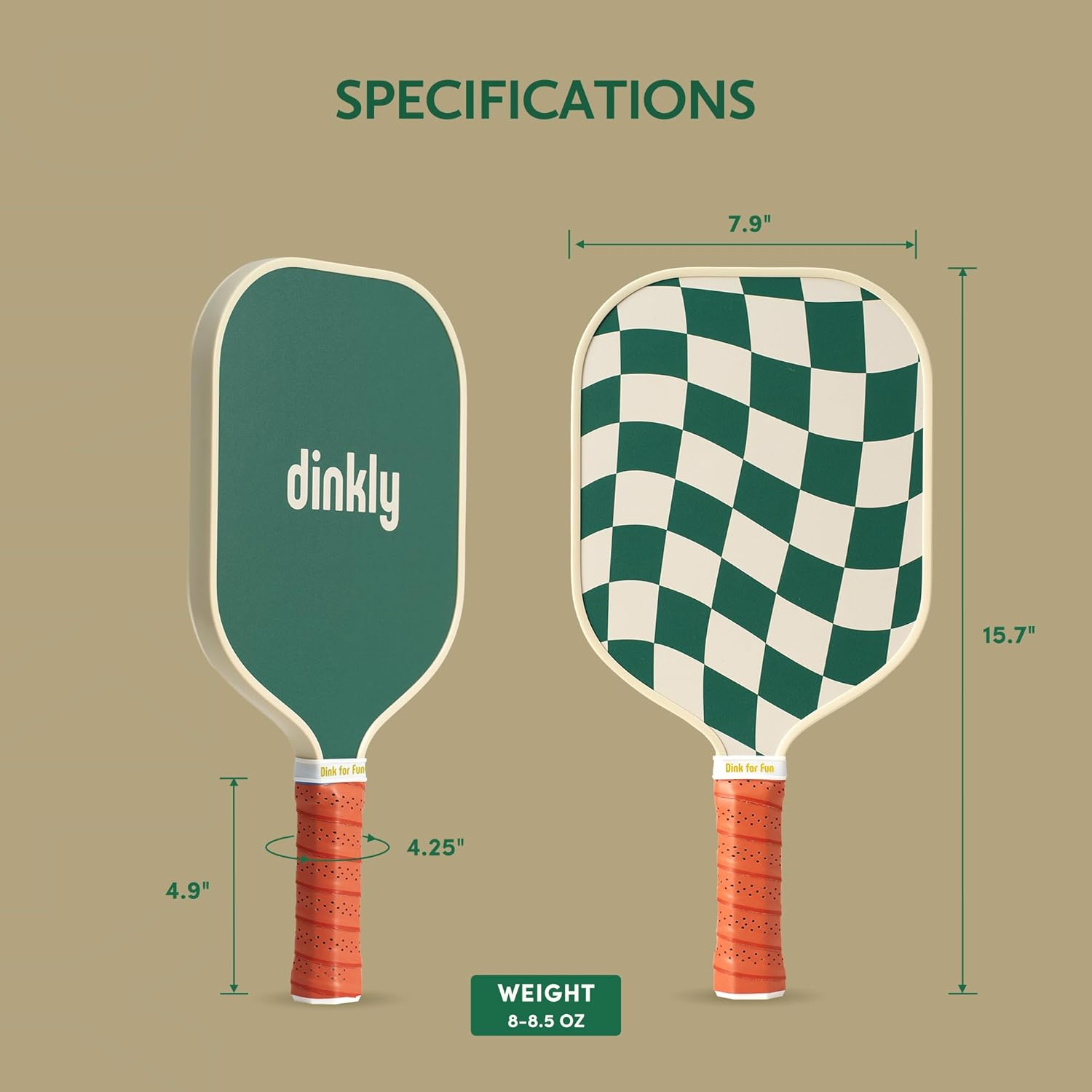 Dinkly Pickleball Paddles Set of 2 - USAPA Approved Graphite Pickleball Racket, 2 Pickleball Rackets, 4 Balls and 1 Portable Carry Bag, Aesthetic Pickle Ball Set for Men Women Beginners image number 4