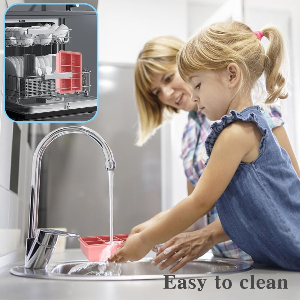 STARBRILLIANT Ice Cube Tray, Easy-Release Silicone Large Ice Moulds with Removeable Lids, Perfect for Chilled Drinks, Freezer, Baby Food, Whiskey and Cocktail image number 6