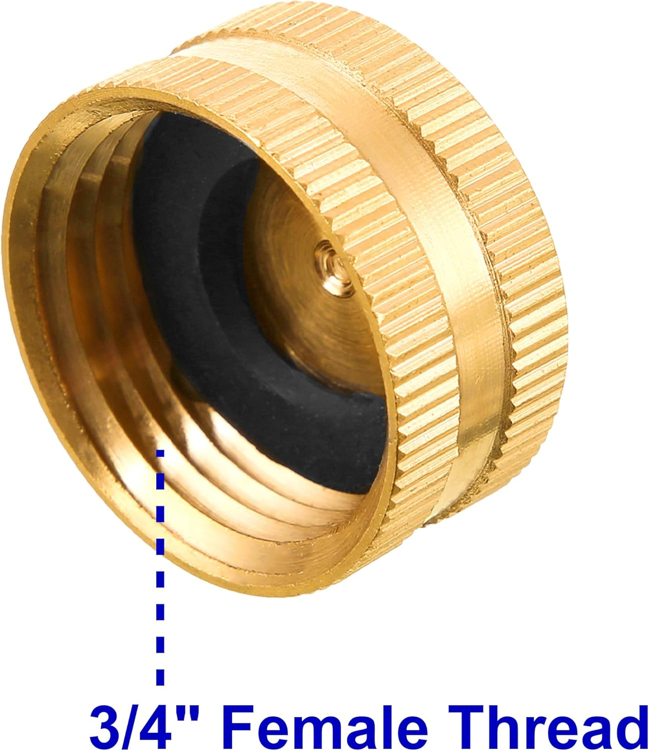 M Mingle Garden Hose Female End Cap, Brass Spigot Cap, 3/4 Inch, 4-Pack with Extra 12 Washers image number 3
