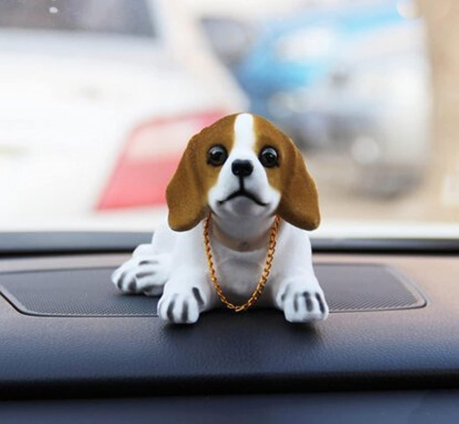Shaking Head Lucky Dog Bobbing Heads Car Dash Puppy for Car Vehicle Decoration, Beagle (16X9X11Cm) image number 4